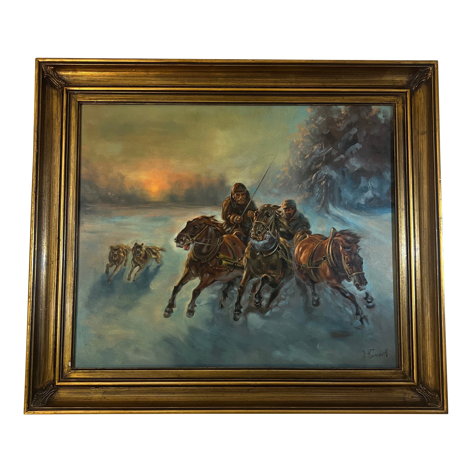 20Th Century Oil on Canvas by European School by Polish Artist Jaroslav ...