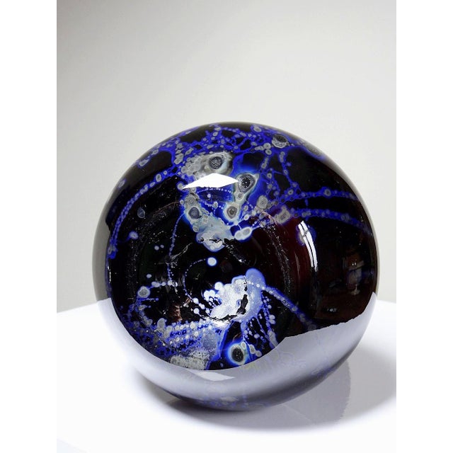 Large Vintage Purple Art Glass Vase with Silver Inclusions, 1960s For Sale - Image 15 of 16