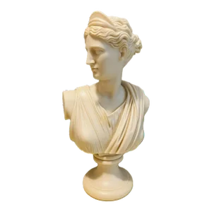 Vintage Artemis Diana Greek Goddess Marble Bust
