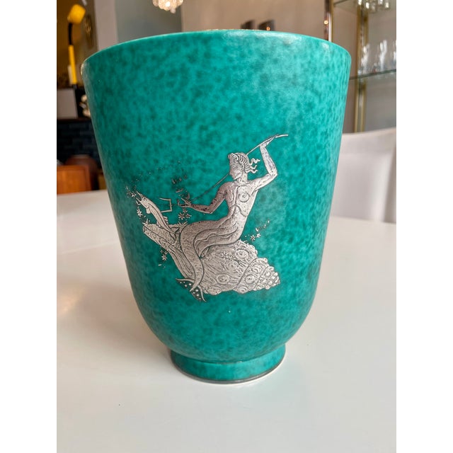 Ceramic Argenta Vase Wilhelm Kåge for Gustavsberg, 1950 For Sale - Image 10 of 13