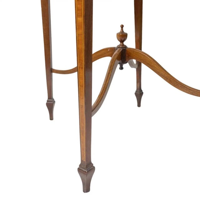 Figured Mahogany and Satinwood-Inlaid Oval Occasional Table, English, Ca. 1890 For Sale - Image 9 of 10