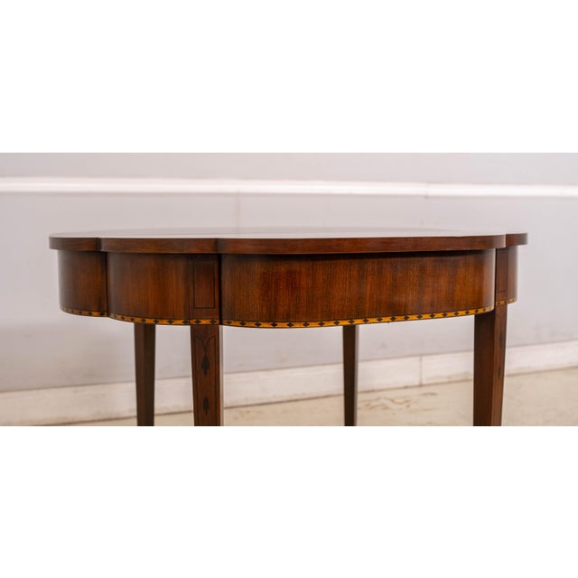 Brown Henkel Harris Cherry Gate Leg Federal Style Flip Top Games Table For Sale - Image 8 of 11