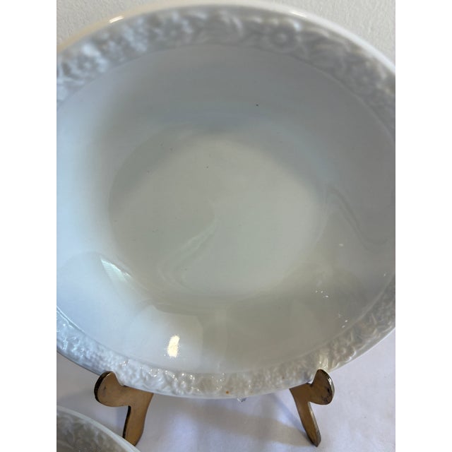 White 1960s Wedgwood White Embossed Bowls, Set of 4 For Sale - Image 8 of 10