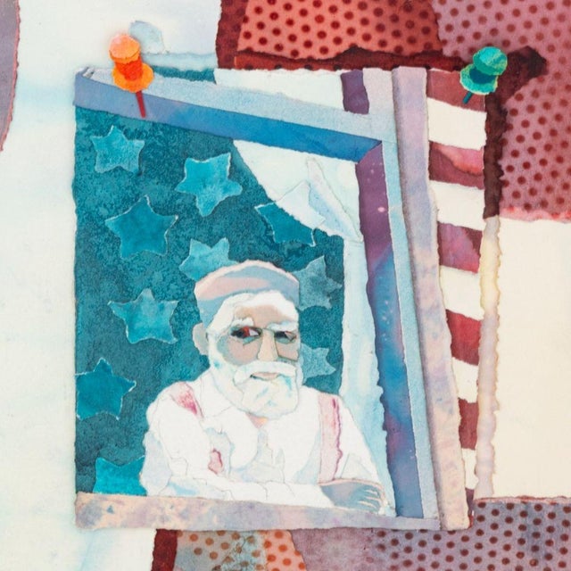 Marilyn Cohen Lifeguards Watercolor Collage For Sale - Image 4 of 7