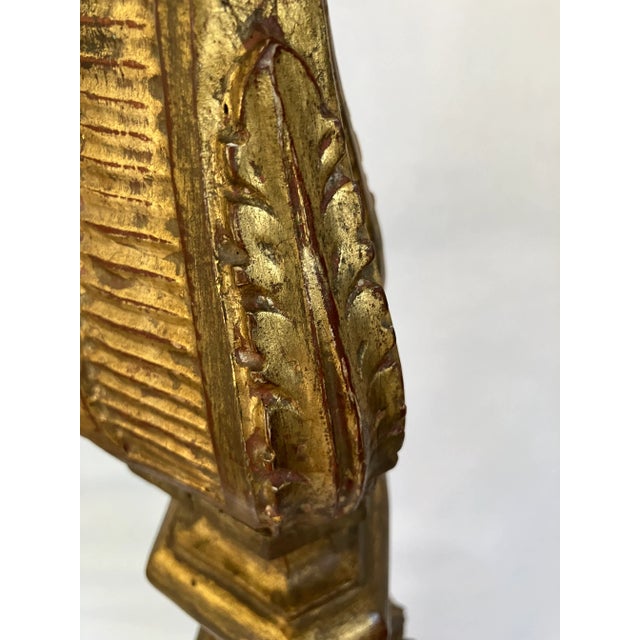 Late 19th Century Late 19th Century Italian Carved Wooden Gilt Gold Torchiere Floor Candle Stick For Sale - Image 5 of 12