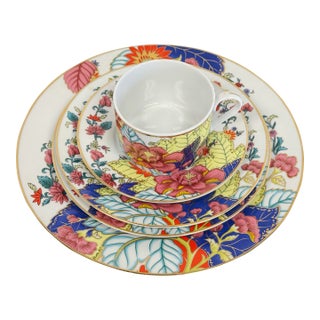 Vintage Tobacco Leaf Imperial Leaf China 5 Piece Place Setting For Sale