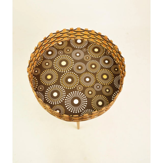 Yellow Wicker Flower Stand, 1970s For Sale - Image 8 of 8