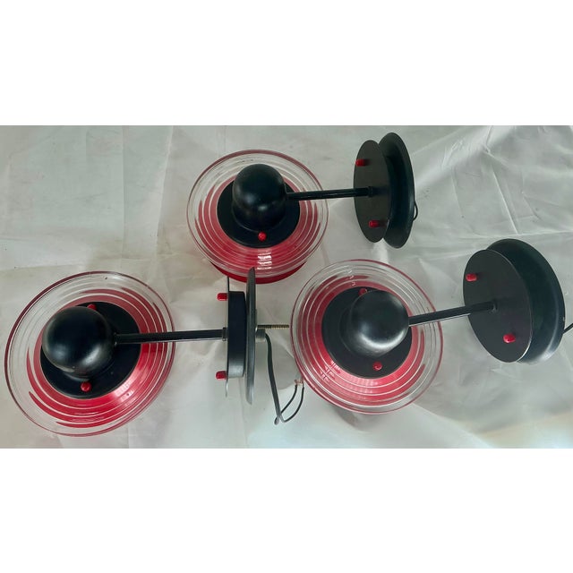 Metal Set of 3 “Bettina Parete” Postmodern Wall Sconses by Lamperti, Italy For Sale - Image 7 of 12