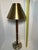 Mid-Century Modern Ralph Lauren Home Brass & Leather Candlestick Buffet Lamp For Sale - Image 3 of 9