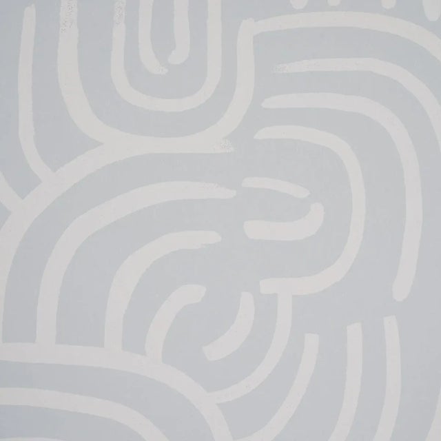 Mid-Century Modern SAMPLE - Schumacher x Backdrop New Beat Wallpaper In Air For Sale - Image 3 of 4