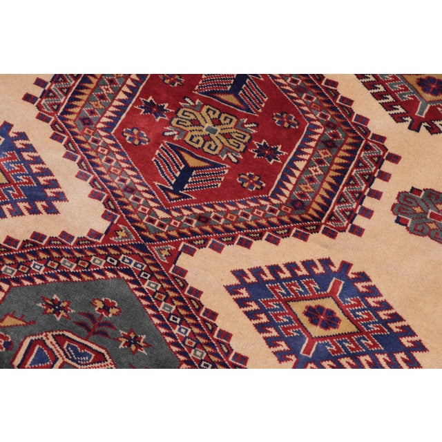 Rustic Shirwan Gold/Blue Wool Rug - 4'6''x6'5'' For Sale - Image 4 of 10