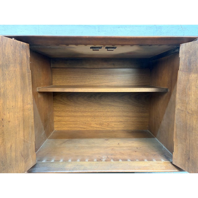 Lane "Tower Suite" Mid-Century Walnut and Rosewood Sideboard For Sale - Image 11 of 16