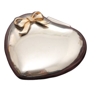 Heart-Shaped Silver Jewelry Box, 1970s For Sale