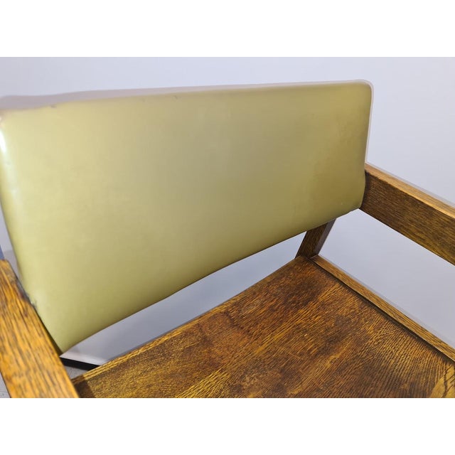 Brown Mid 20th Century A Wonderfull Pair of Historic Gunlocke Company MCM Oak Armchairs For Sale - Image 8 of 16