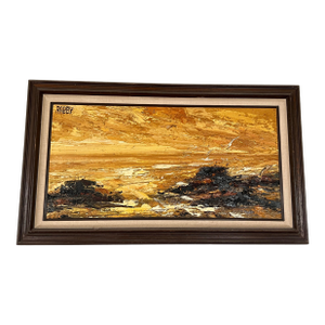 Howard Rabby “Padre Island” Oil Painting Signed 48x36 Houston 1975