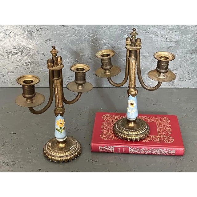 Pair of French Antique Candle Holders For Sale In Miami - Image 6 of 7