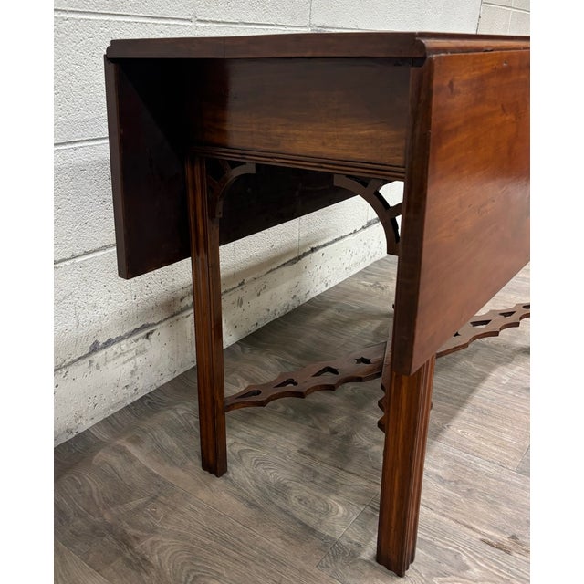 Antique George III Chippendale Style Mahogany Drop Leaf Table For Sale - Image 9 of 12