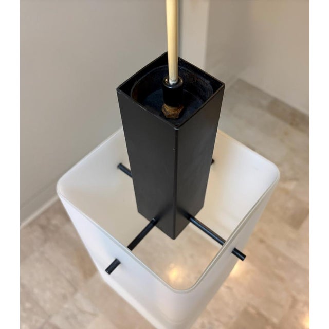 Vintage Opal Glass and Metal Pendant Lamps from Stilux Milano, 1960s, Set of 2 For Sale - Image 11 of 15