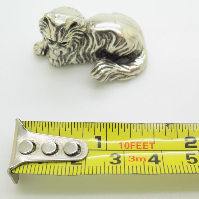 Vintage Silver 800 Cat Figurine, 1990s For Sale - Image 10 of 11