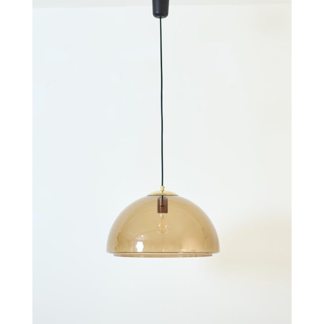 Mid-Century Modern Caramel Acrylic Glass Pendant Light, 1970s For Sale - Image 3 of 5