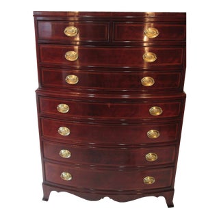 1940s Mahogany Tall Chest of Drawers For Sale