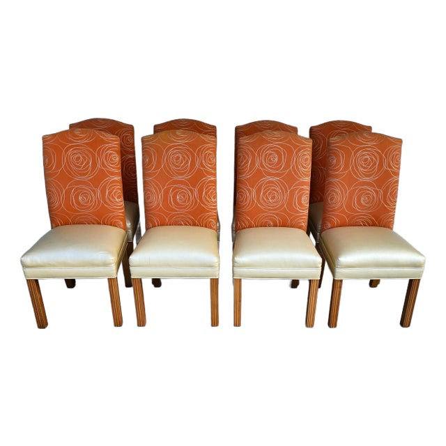 Contemporary Modern Dining Chairs Set of 8 For Sale