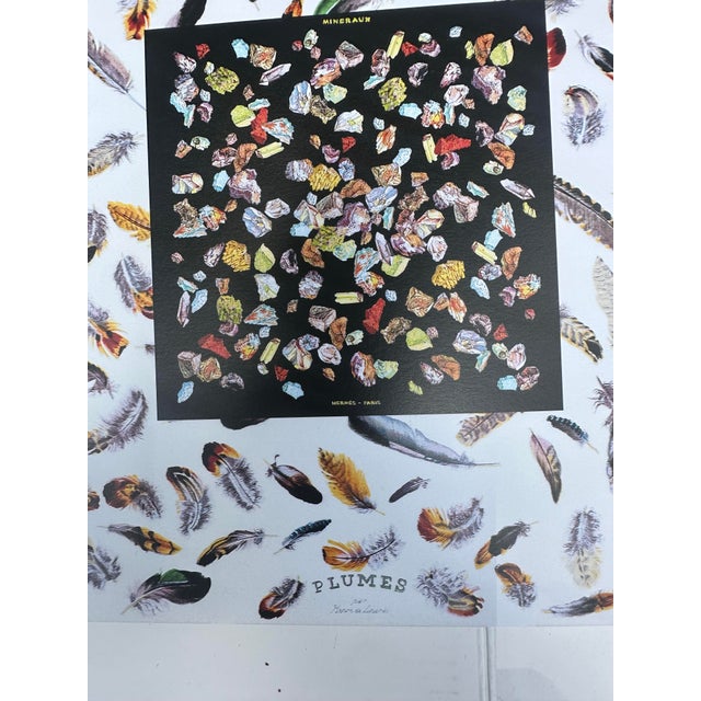 Printmaking Materials Vintage Authentic Original Hermès Art Advertisement Lithograph Featuring Hermès Scarf For Sale - Image 7 of 11