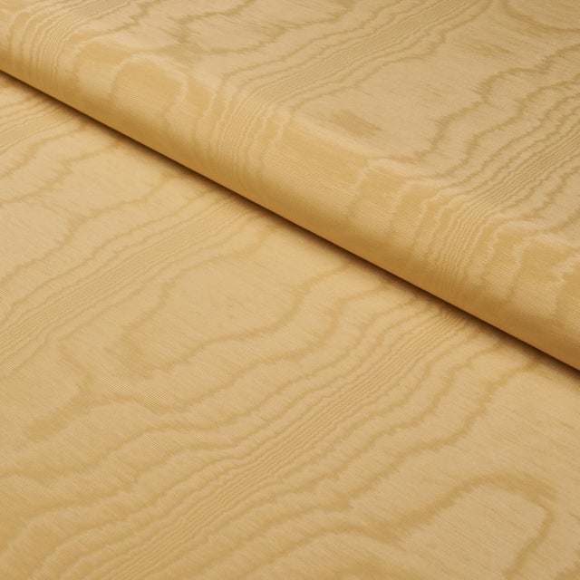Schumacher Sample - Schumacher Washington Moiré Fabric In Yellow For Sale - Image 4 of 5