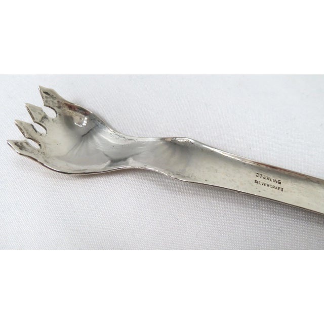 Antique Solid Sterling Silver Ice Tongs With Hearts Winged Angels For Sale - Image 10 of 13