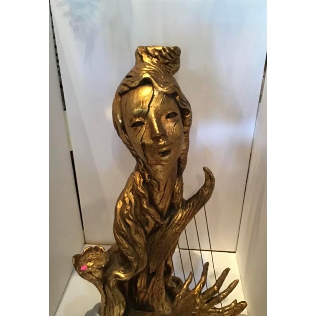Mid Century Regency Arp Pixie Gold Nymph Statue For Sale In Miami - Image 6 of 8