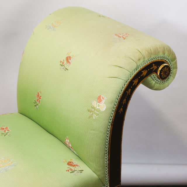Pistachio Vintage Regency Style Green Chinoiserie Window Seat Bench For Sale - Image 8 of 12