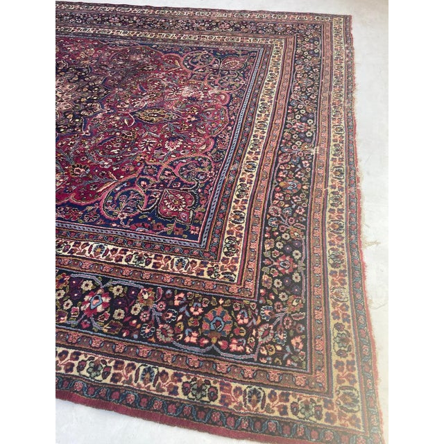 Textile Antique Classical Piece with Signature Jewel Tones with Lime Greens Rug 10 x 13.4 For Sale - Image 7 of 18