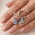 Contemporary Blue Topaz Solitaire Drop, Dainty Unique Statement Earrings for Woman - A Pair For Sale - Image 3 of 5