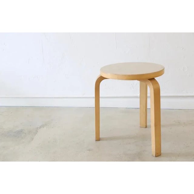 Mid-Century Modern Alvar Aalto Light Gray Stool For Sale - Image 3 of 7
