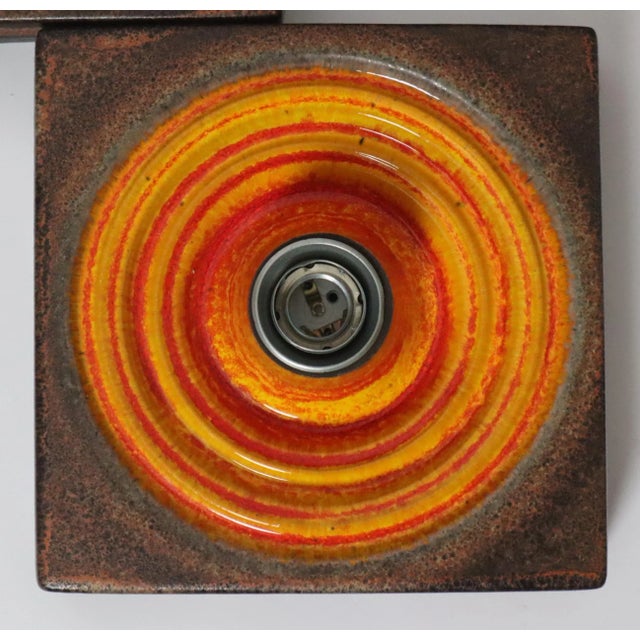 Fat Lava Wall Lights in Orange and Brown, Germany, 1970s, Set of 6 For Sale - Image 14 of 16