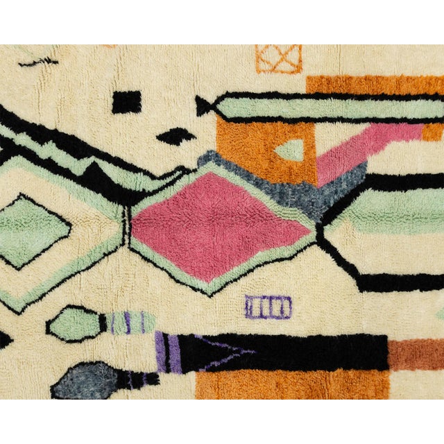 Premium Hand-Knotted Moroccan Wool Rug | 8'3" X 5'5" | One of a Kind For Sale - Image 6 of 7