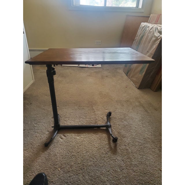 This unique item will add character to any space. Versatile antique rolling bedside table or reading table, sometimes...