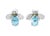 Material: 14K White Gold Gemstones: Blue Topaz 6.3 carats total, 9 x 10 mm each, Round and Champagne Diamonds 0.4 carats...