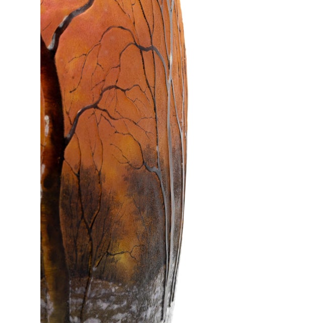 Multi-Layered Glass Winter Landscape Vase from Daum, Late 19th Century For Sale - Image 13 of 18