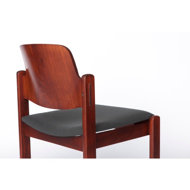 Wood Vintage German Stacking Chair in Dark Beech from Lübke, 1970s For Sale - Image 7 of 10