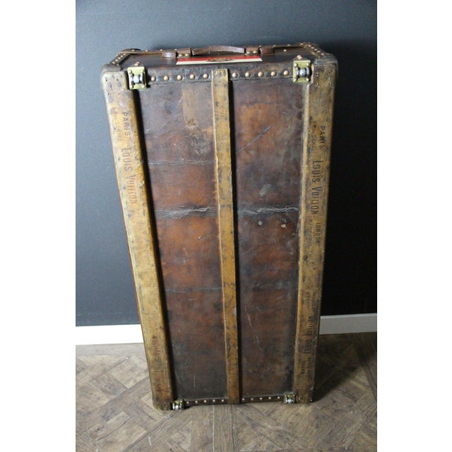 Antique Leather Trunk from Louis Vuitton, 1900s For Sale - Image 17 of 18