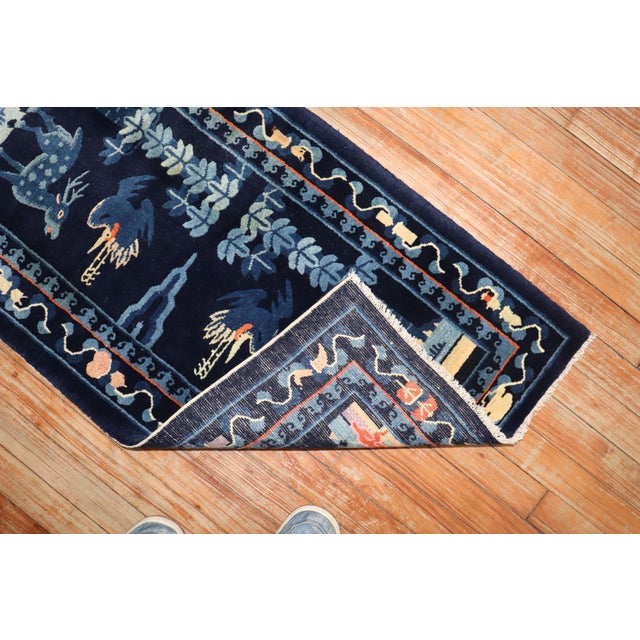 Early 20th Century Early 20th Century Zabihi Collection Chinese Pictorial Scatter Size Rug - 2'11" x 3'7" For Sale - Image 5 of 6