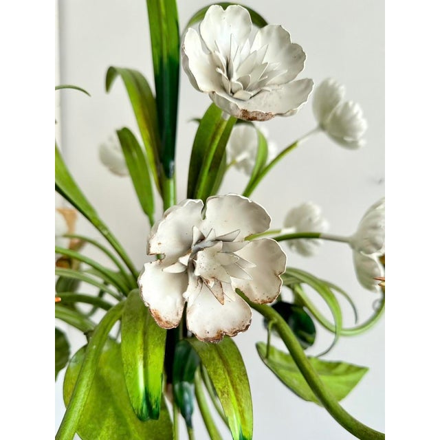Vintage Floral Tole Chandelier, 1970 For Sale - Image 11 of 18