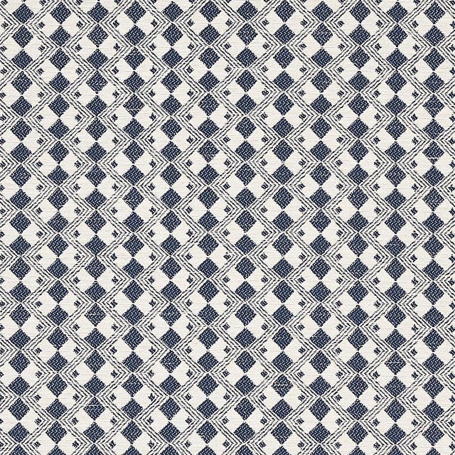 Sample - Schumacher Huxley Fabric in Navy For Sale