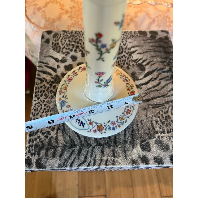White 1970s Ceramic Lenox Sabbath Candlestick Holder With Floral Accents For Sale - Image 8 of 10