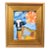 Whimsical Impressionist Cow Painting Including the Antiqued Gold Wood Frame For Sale