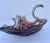 Murano Mid-Century Modern Murano Style Hand Blown Slag Glass Swan Bowl For Sale - Image 4 of 11