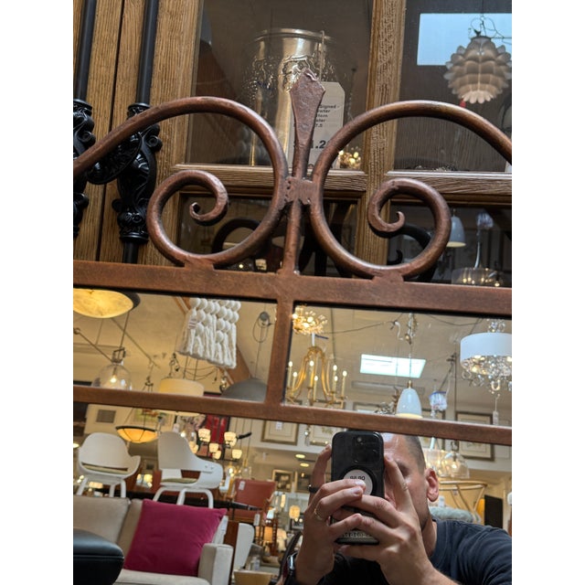 Bronze Tuscan Style Scrollwork Iron Wall Mirror, Vintage For Sale - Image 8 of 12