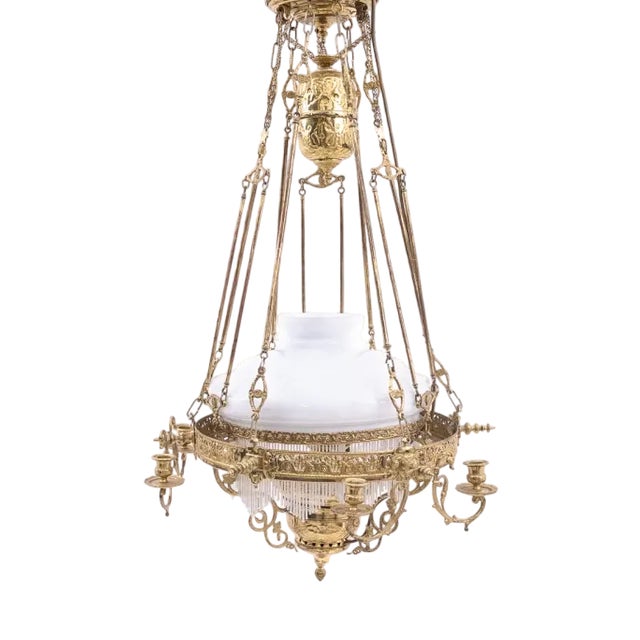 Brass Chandelier, Early 20th Century For Sale