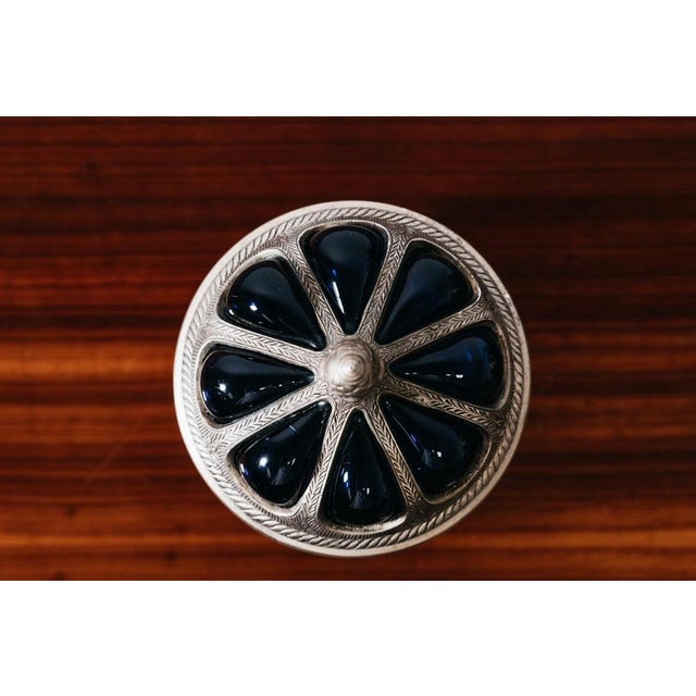 Large Royal Sheffield Collection Blue Service Jar, 1950s For Sale - Image 11 of 15